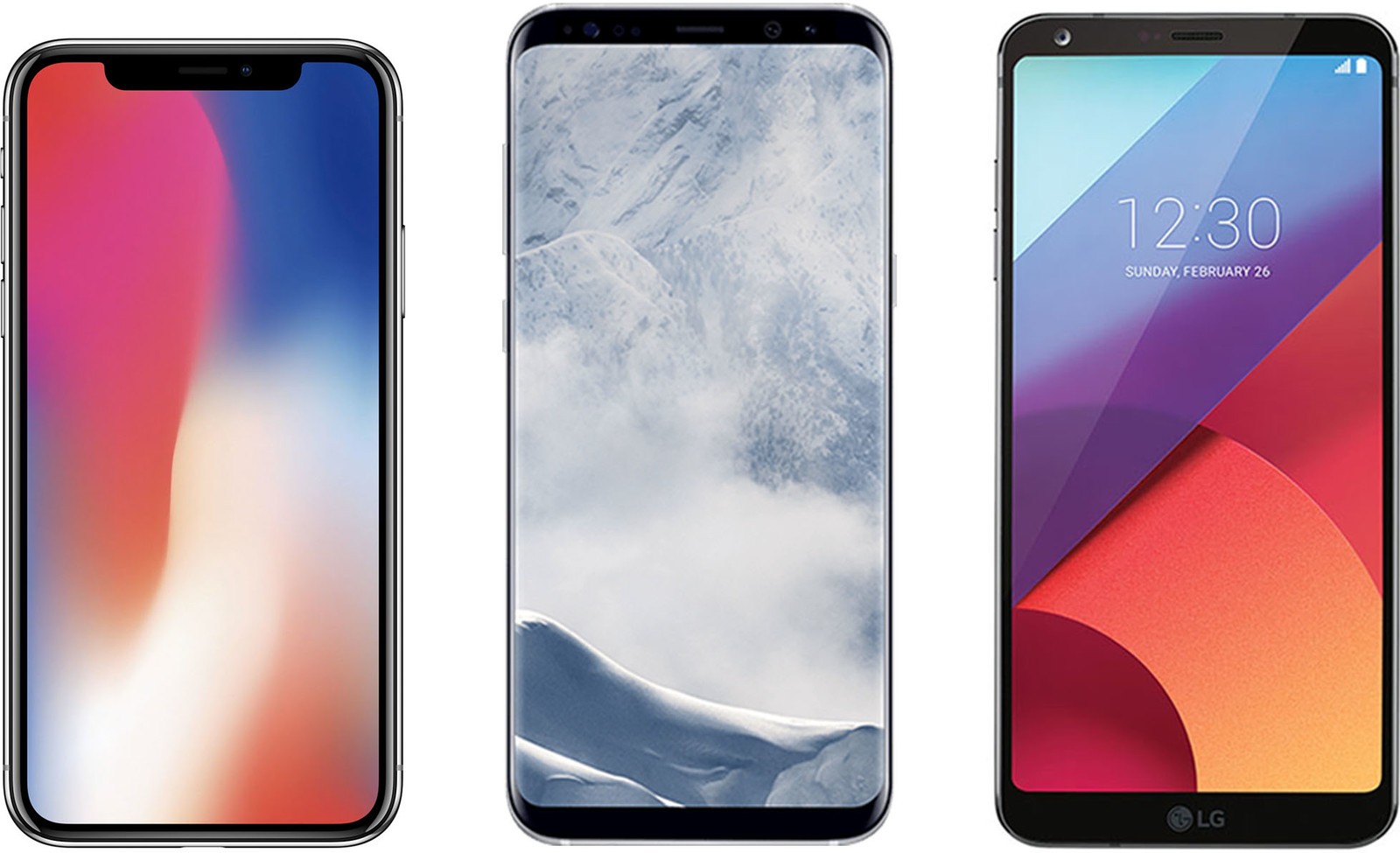 iphone x vs galaxy vs lg