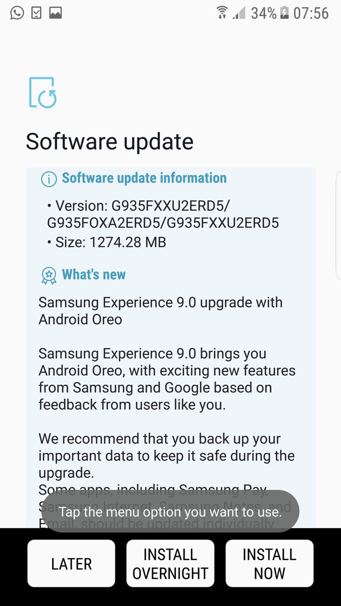 galaxy s7 edge oreo