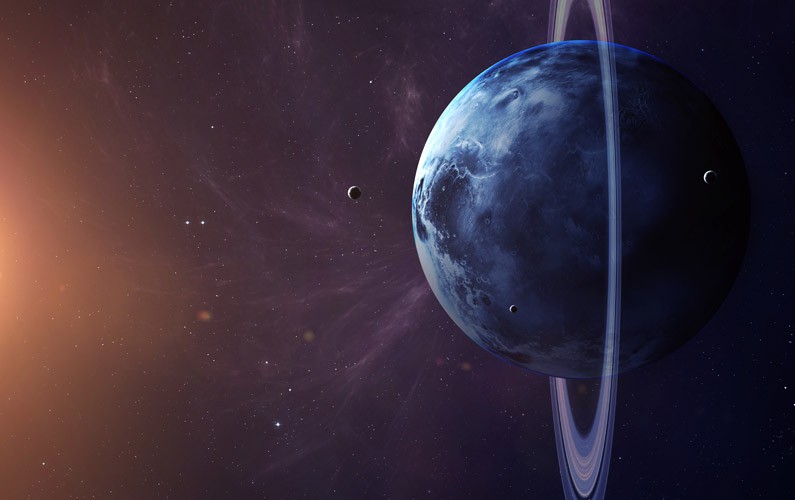 uran modra planeta nakloneny extremne mrznuce teploty prstenec