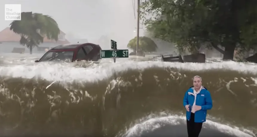 Animácia následkov hurikánu