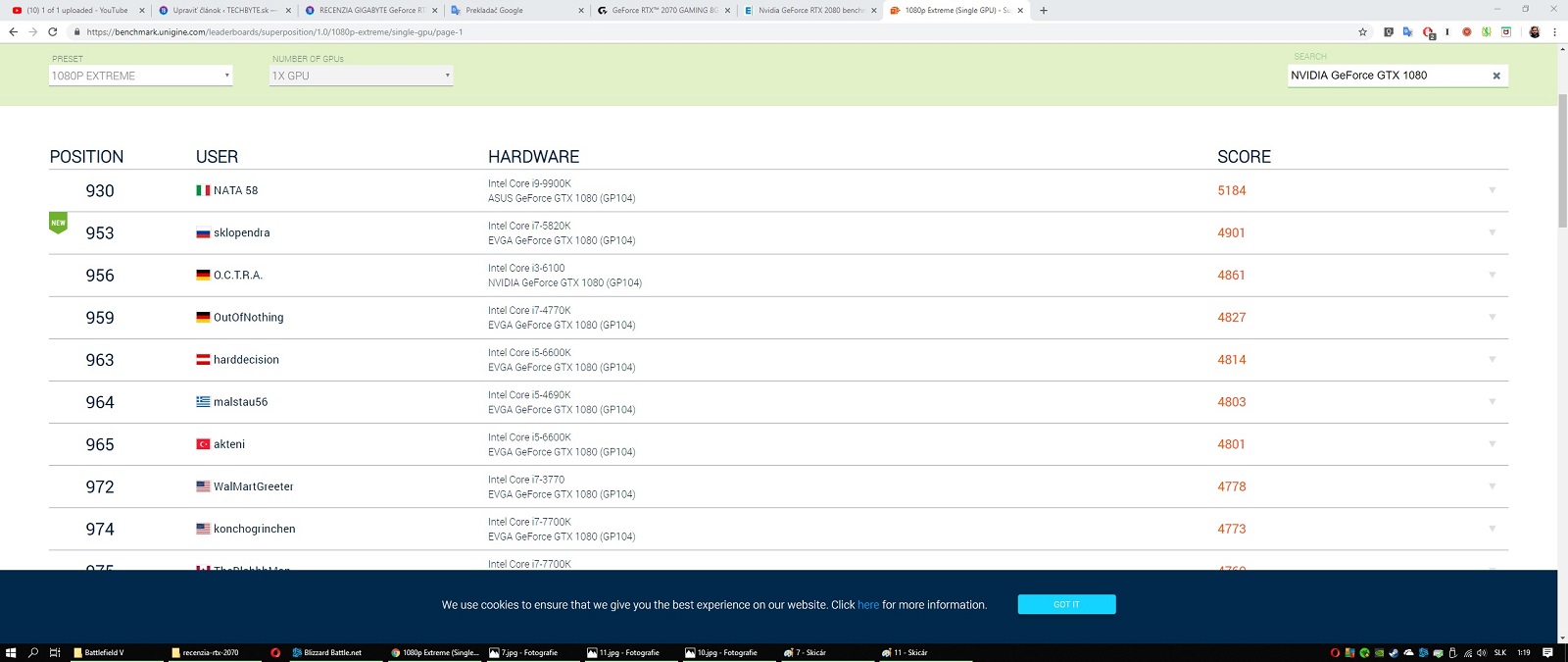 GeForce RTX 2070 v Superposition Benchmark