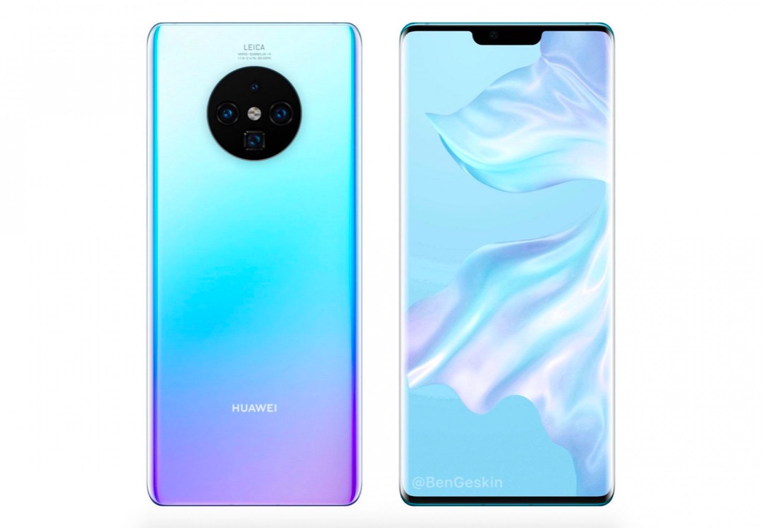 Render možnej podoby Huawei Mate 30 Pro