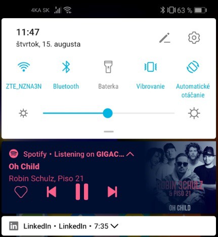 spotify notifikacia