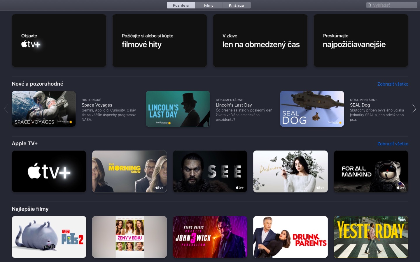 Aplikácia Apple TV