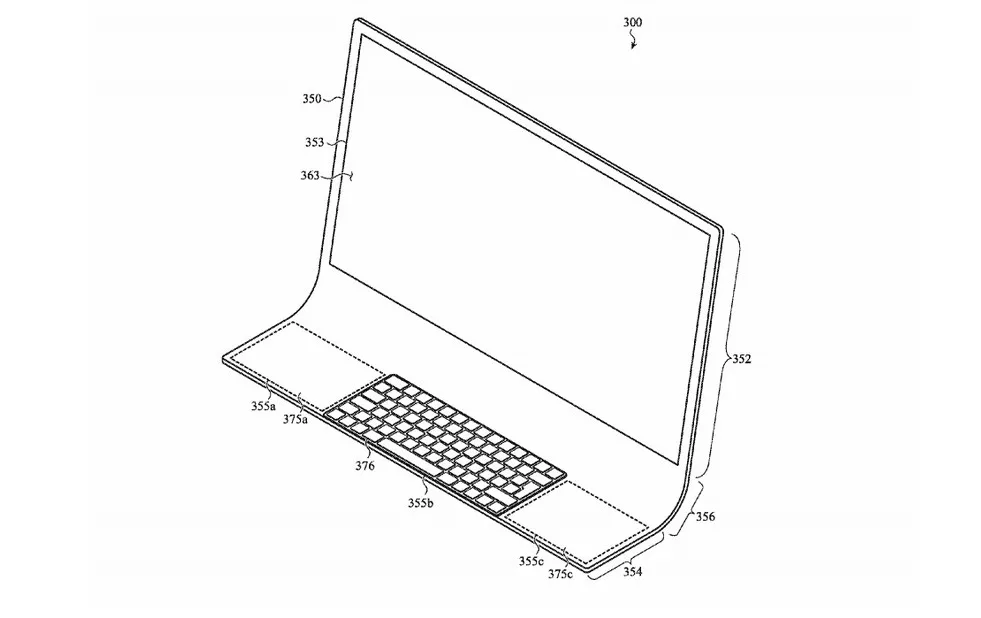 Jeden z náčrtov z patentu Apple