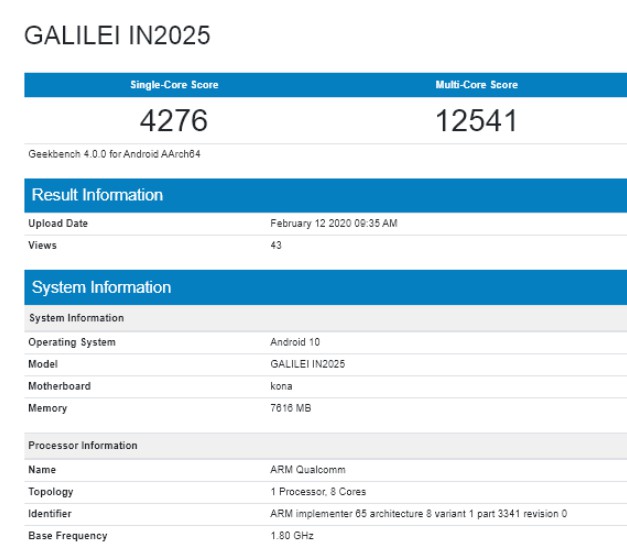 oneplus geekbench