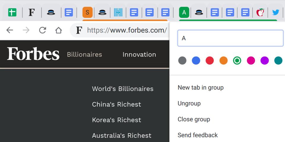 chrome tab groups