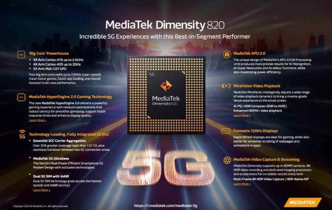 mediatek dimensity 820 1