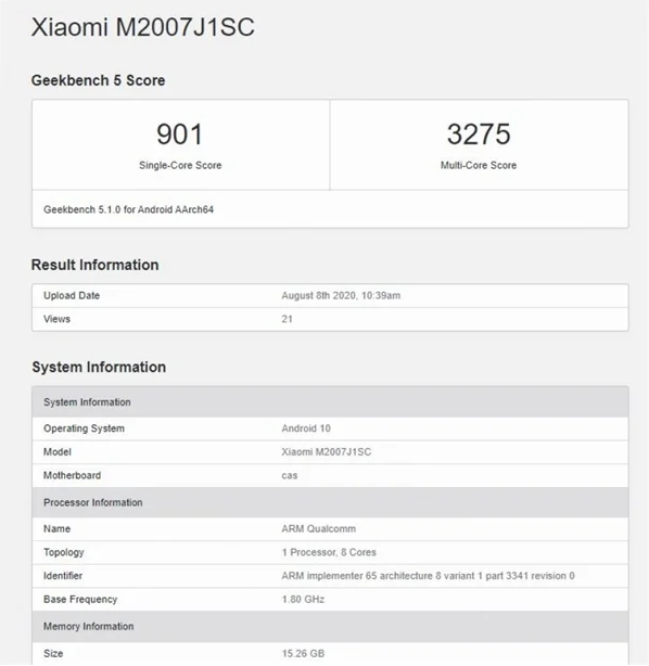 mi 10 ultra geekbench