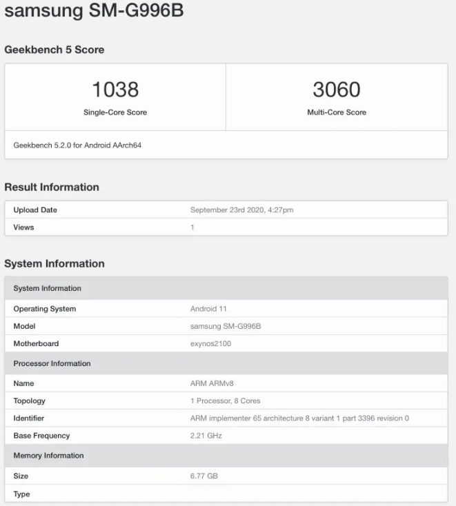 galaxy s30 plus geekbench1