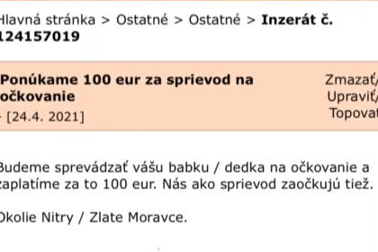 ockovanie inzerat