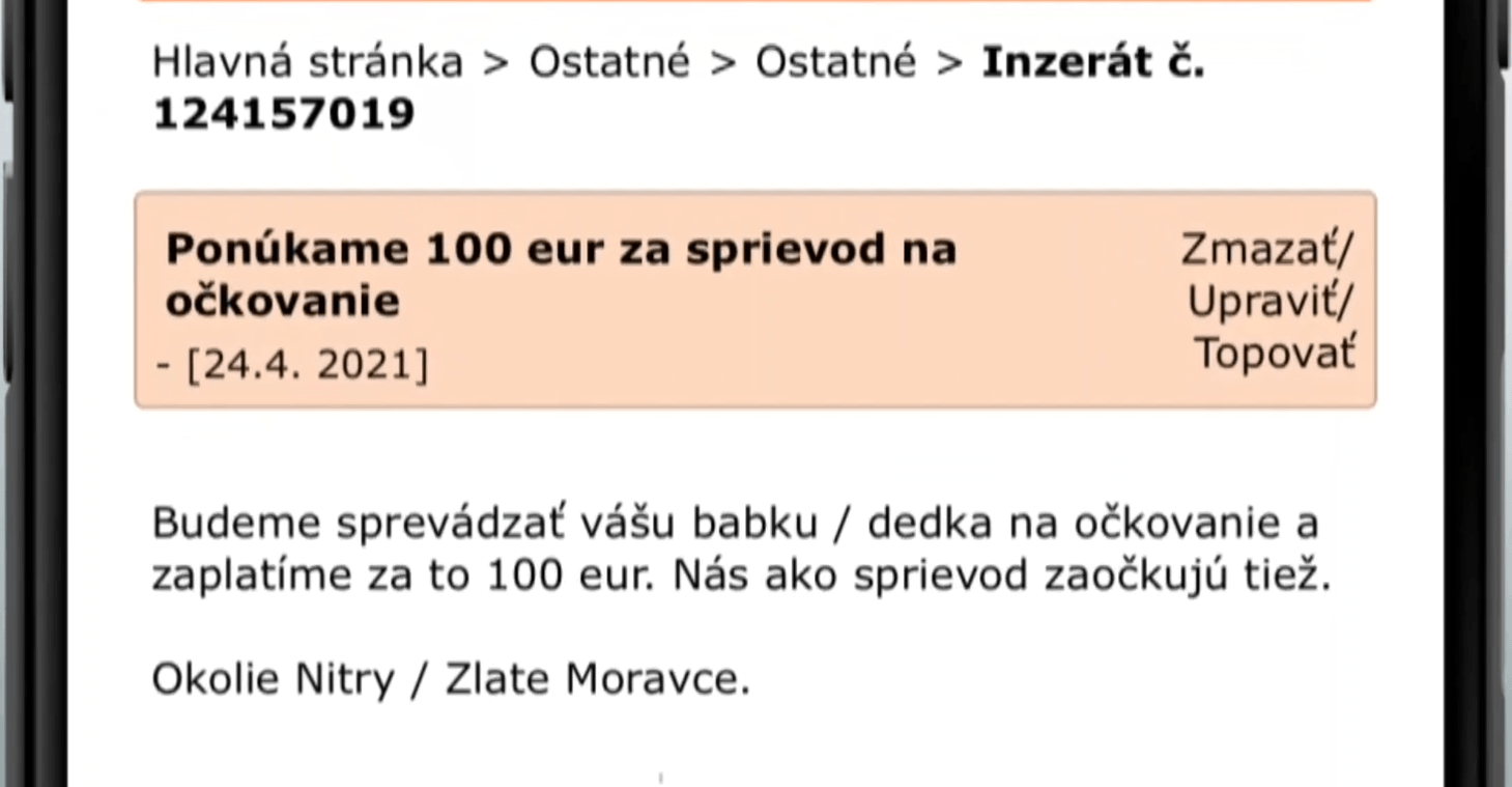 ockovanie inzerat