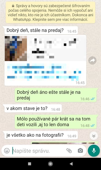 Konverzácia na WhatsApp