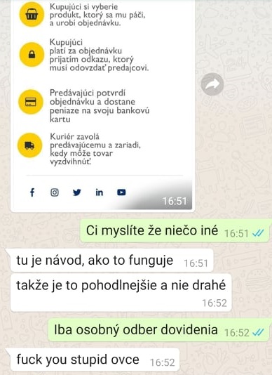 Konverzácia na WhatsApp