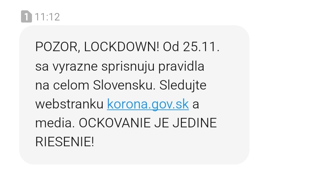 lockdown sms