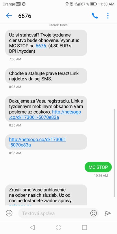 6676 SMS