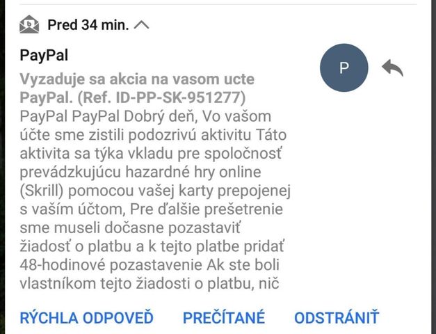 paypal novy podvod