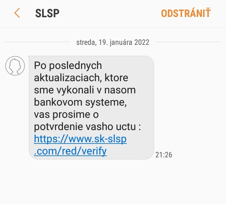 Podvodná SMS