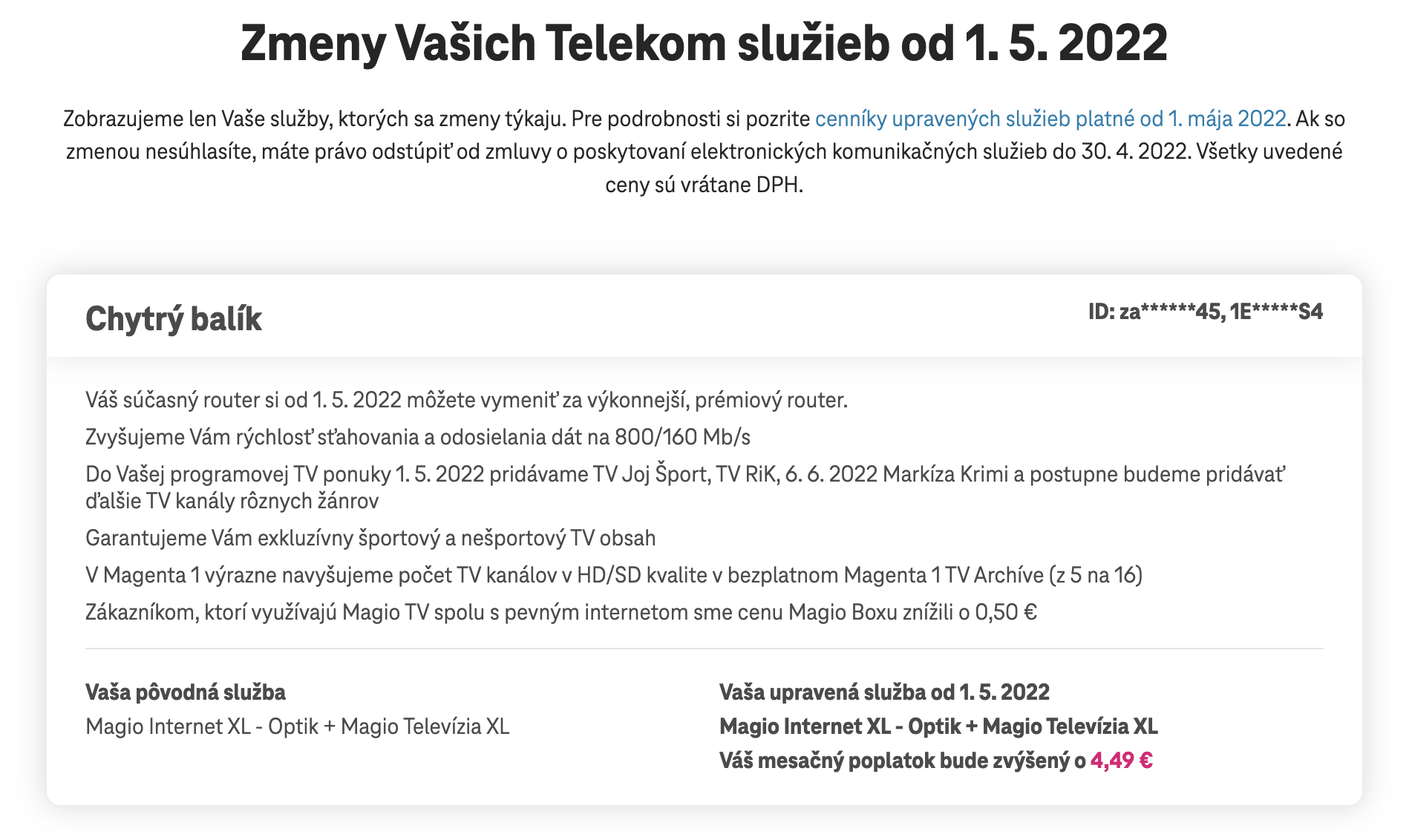 telekom zmena