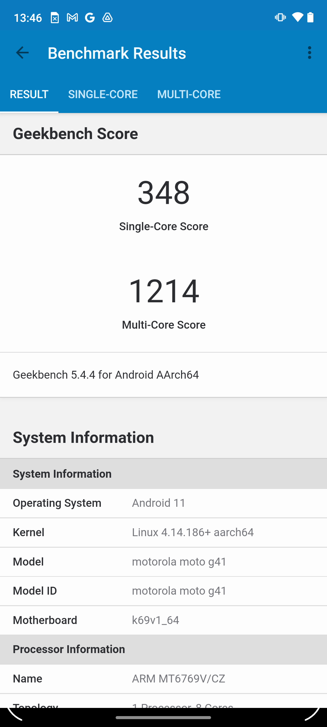 g41 geekbench