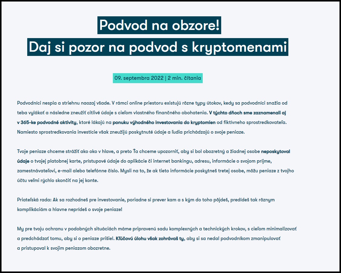 podvod s kryptomenami