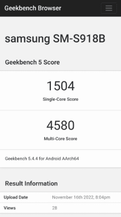 galaxy s23 europa geekbench