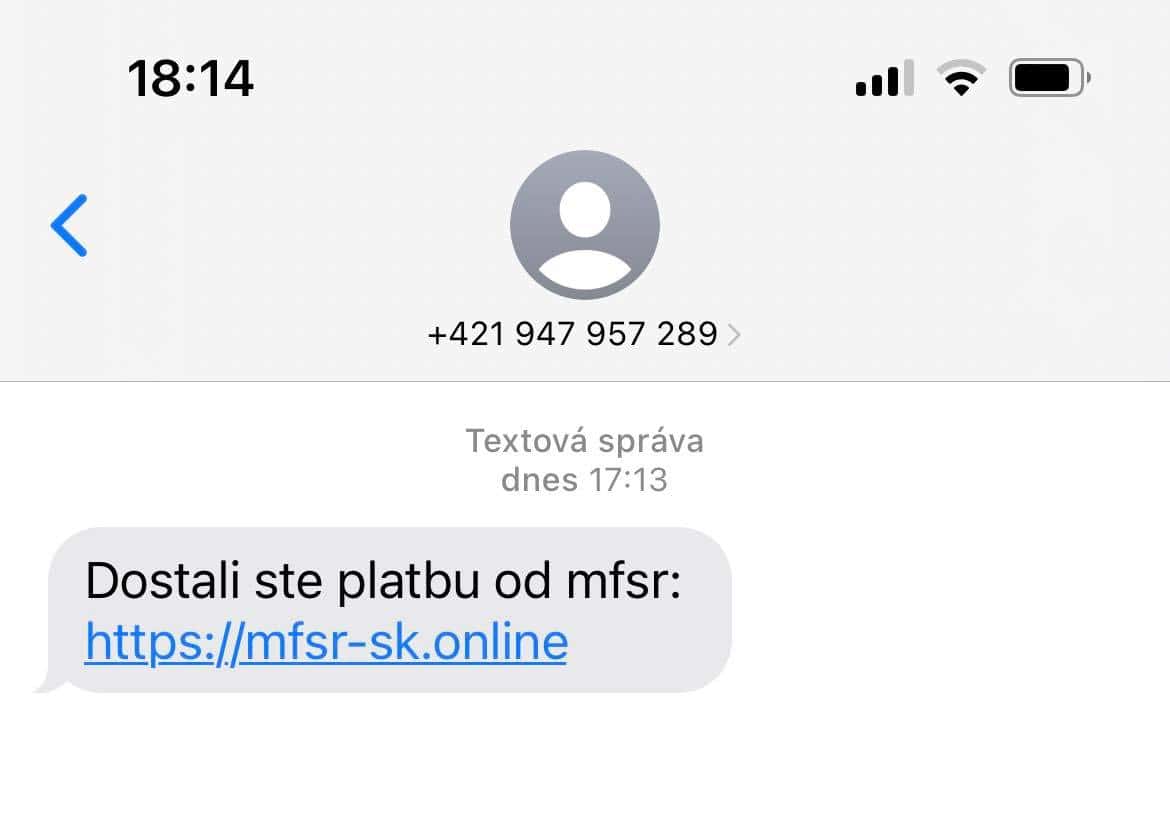Podvodné SMS-ky od Ministerstva financií