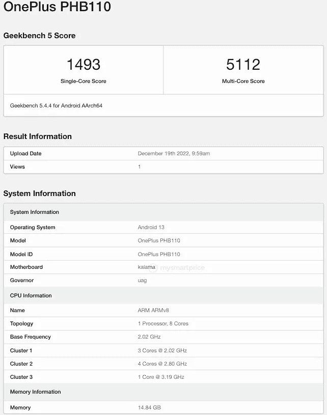 OnePlus 11 - Geekbench