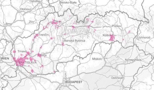 Telekom - 5G - mapa pokrytia