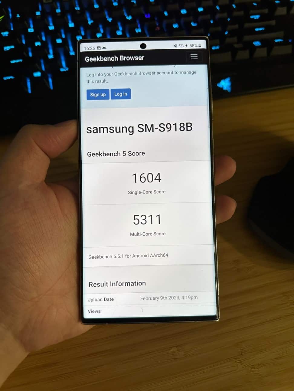 Galaxy S23 Ultra - Geekbench