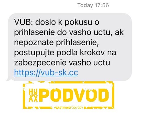 SMS podvod - VÚB banka