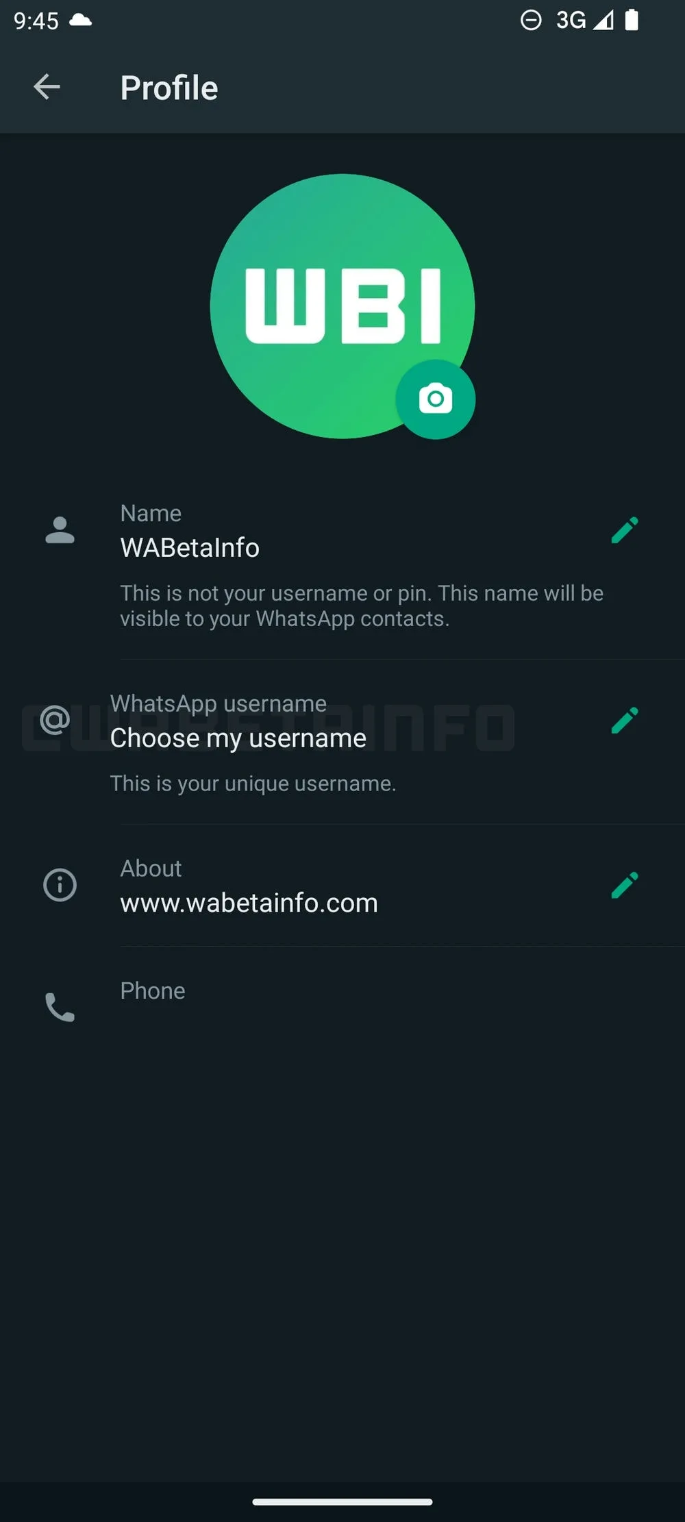 WhatsApp - používateľské meno