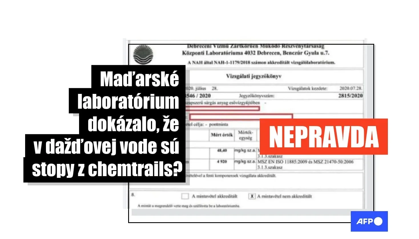 Hoax, chemtrails a dažďová voda