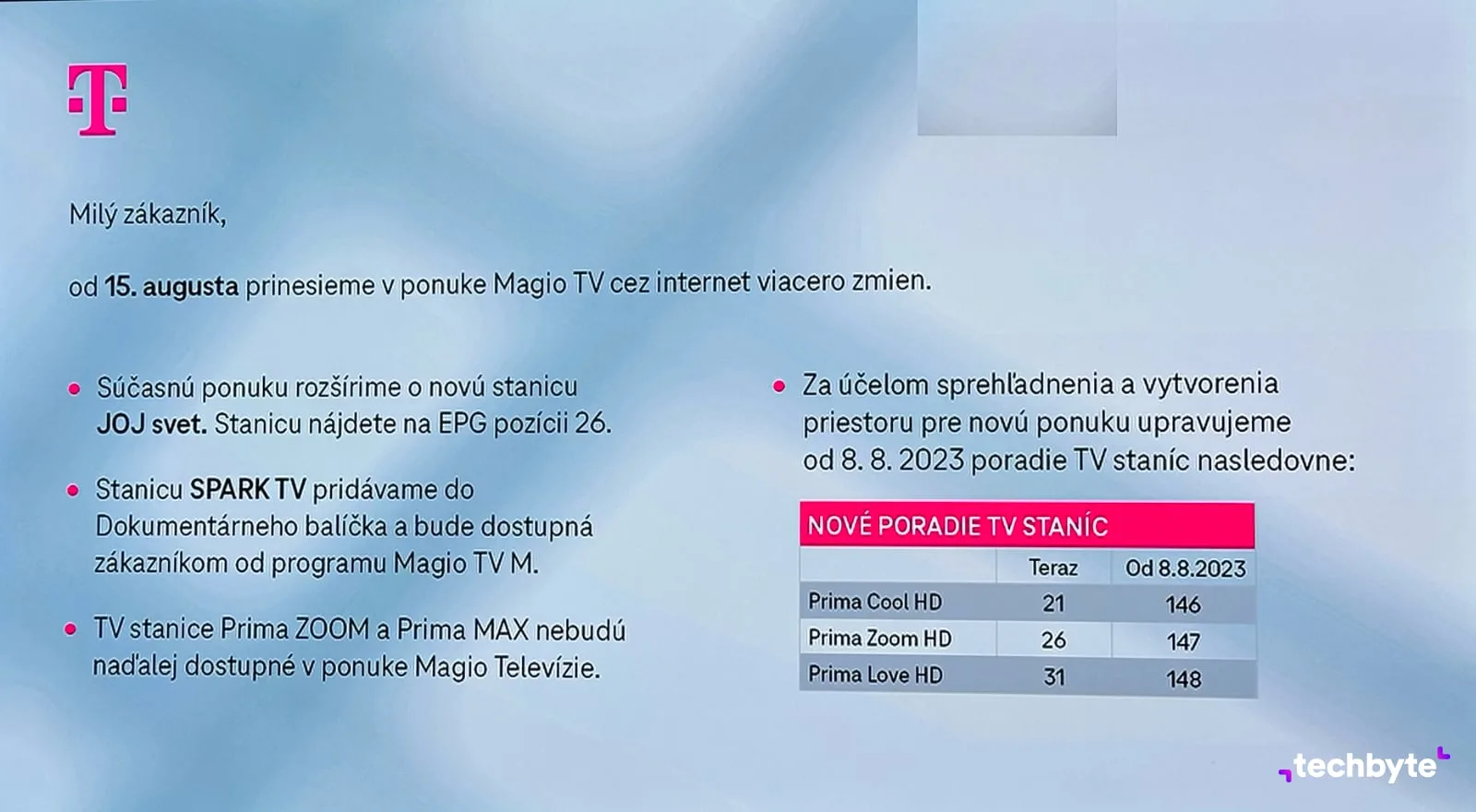 Telekom zmenil pozíciu českých staníc