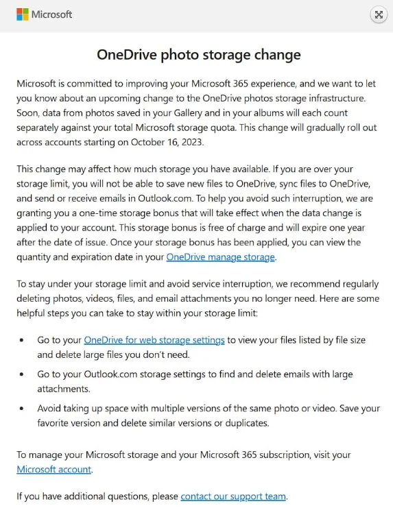 Microsoft - oznam pre zmeny v OneDrive