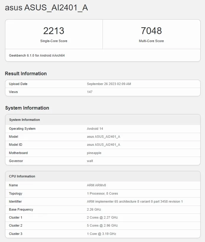 rog phone 8 ultimate geekbench jpg