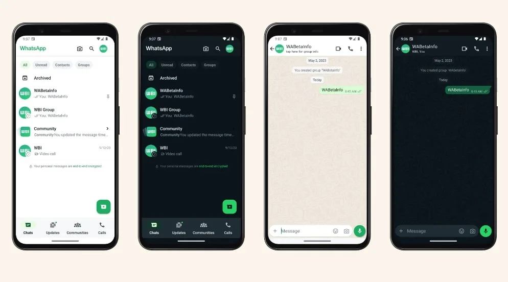Nový dizajn aplikácie WhatsApp (Android)
