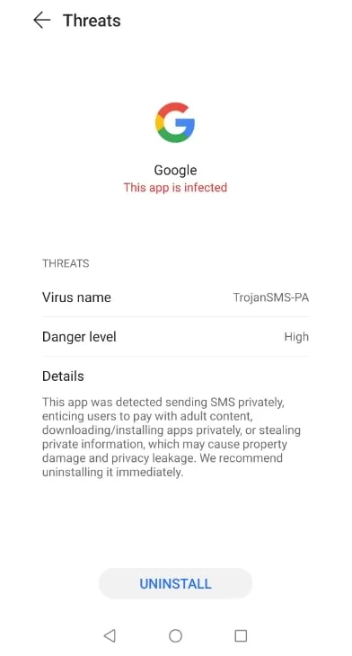 Bezpečnostné hlásenie o aplikácii Google