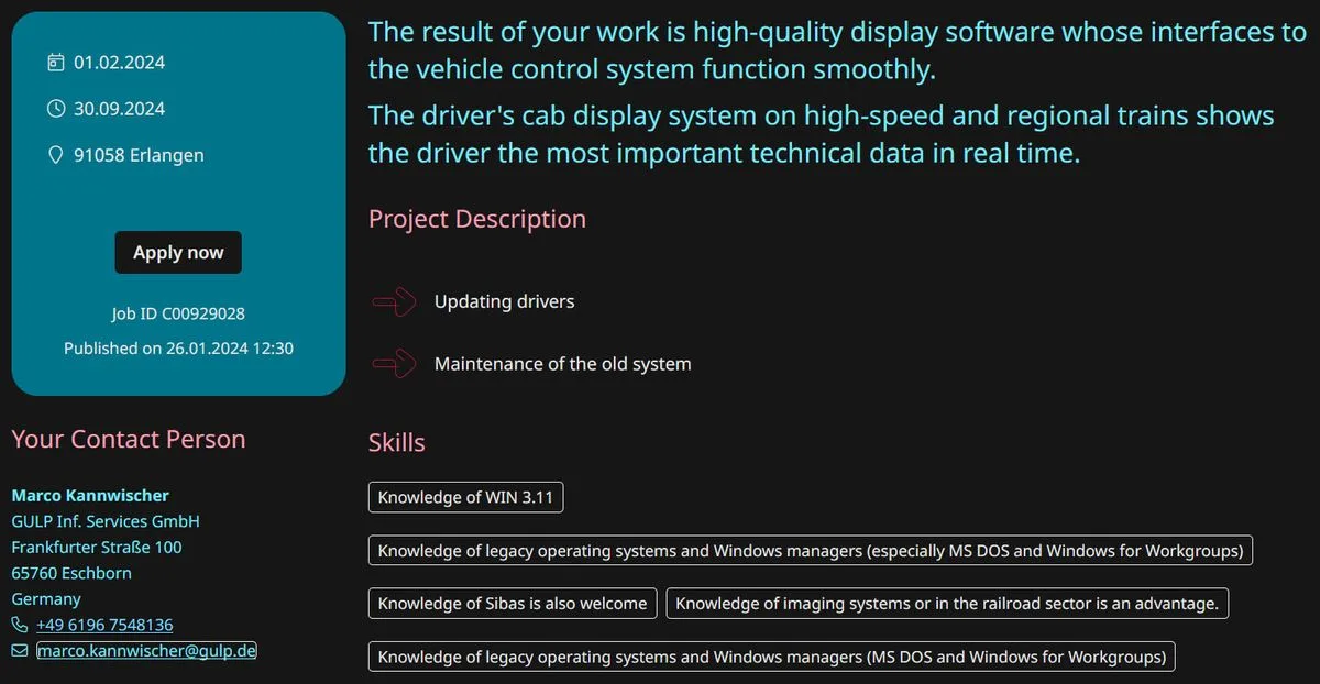 Kandidáti musia ovládať MS-DOS a Windows 3.11