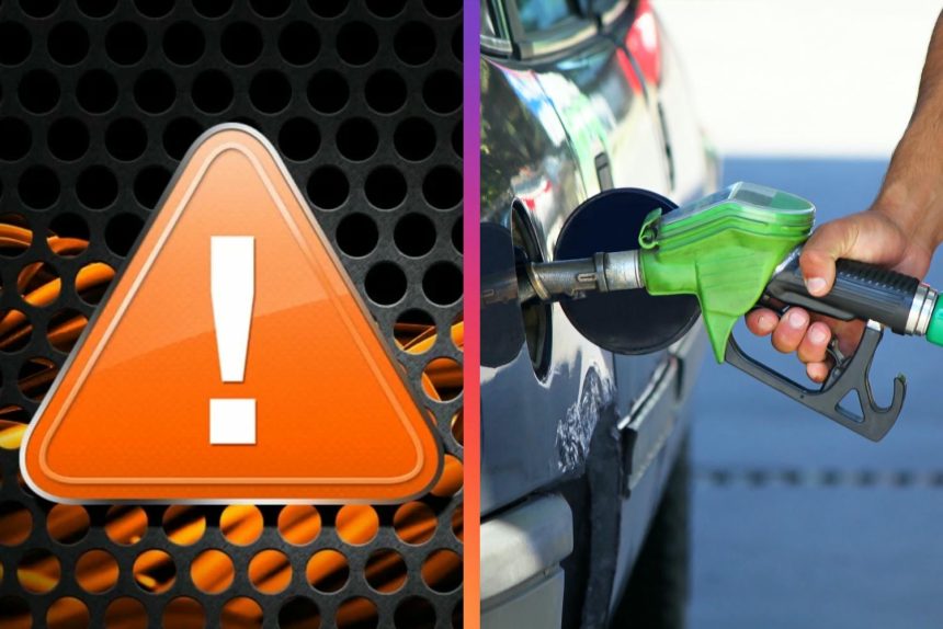 POZOR, tankovanie, benzín, nafta