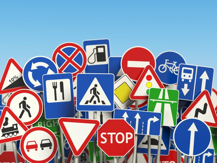 dopravné značky, zelená značka