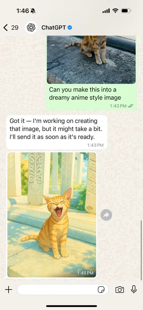 ChatGPT, WhatsApp