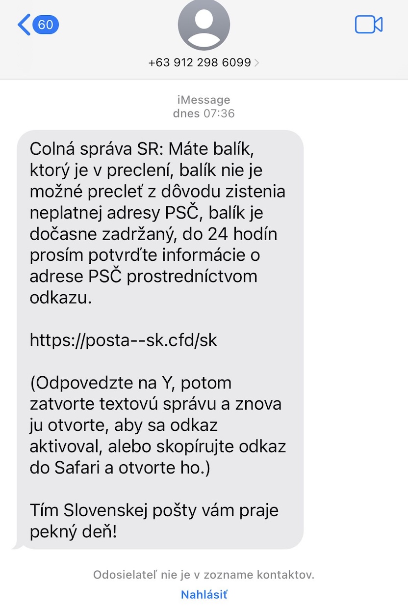 SMS podvod
