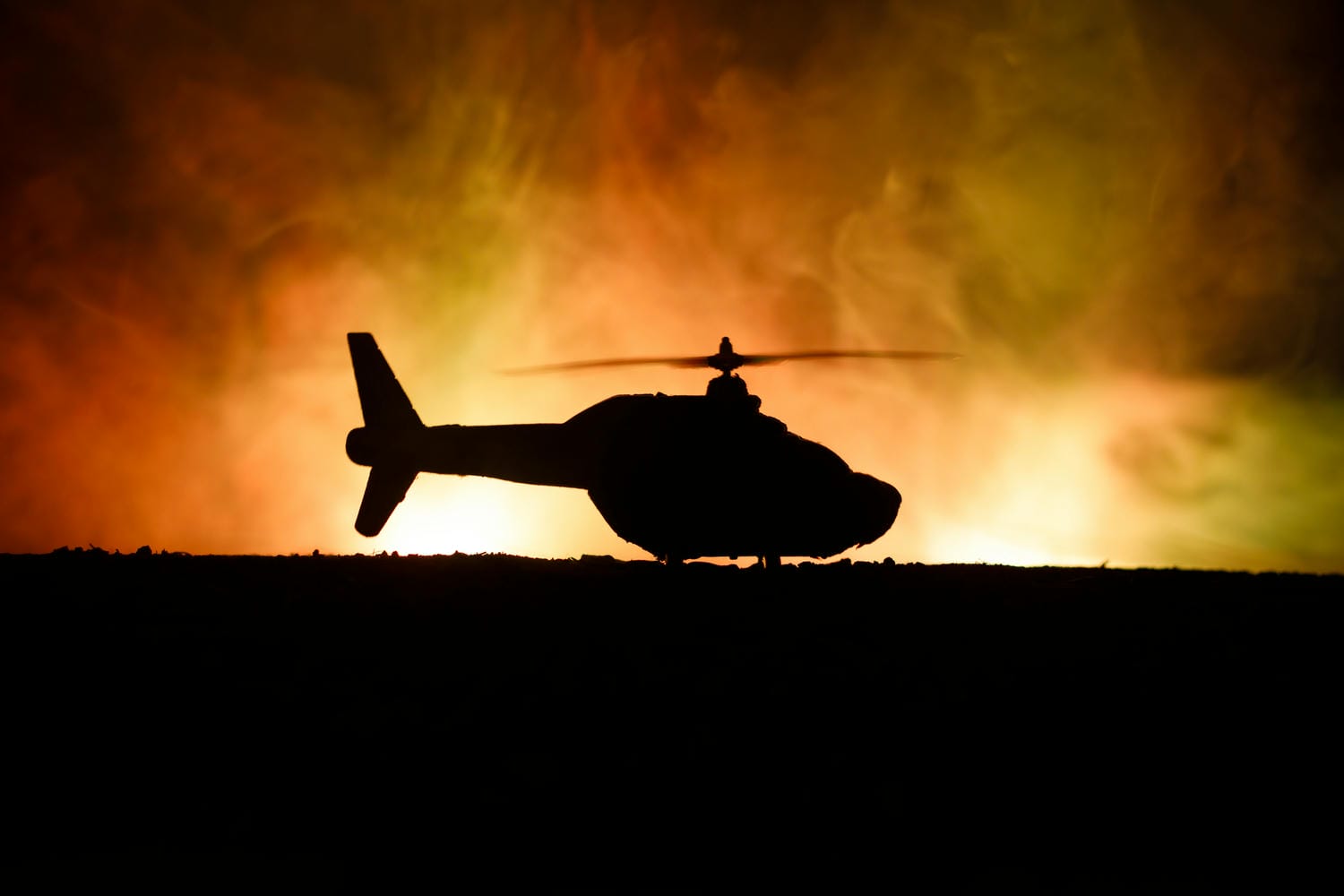 helikoptéra, lesné požiare
