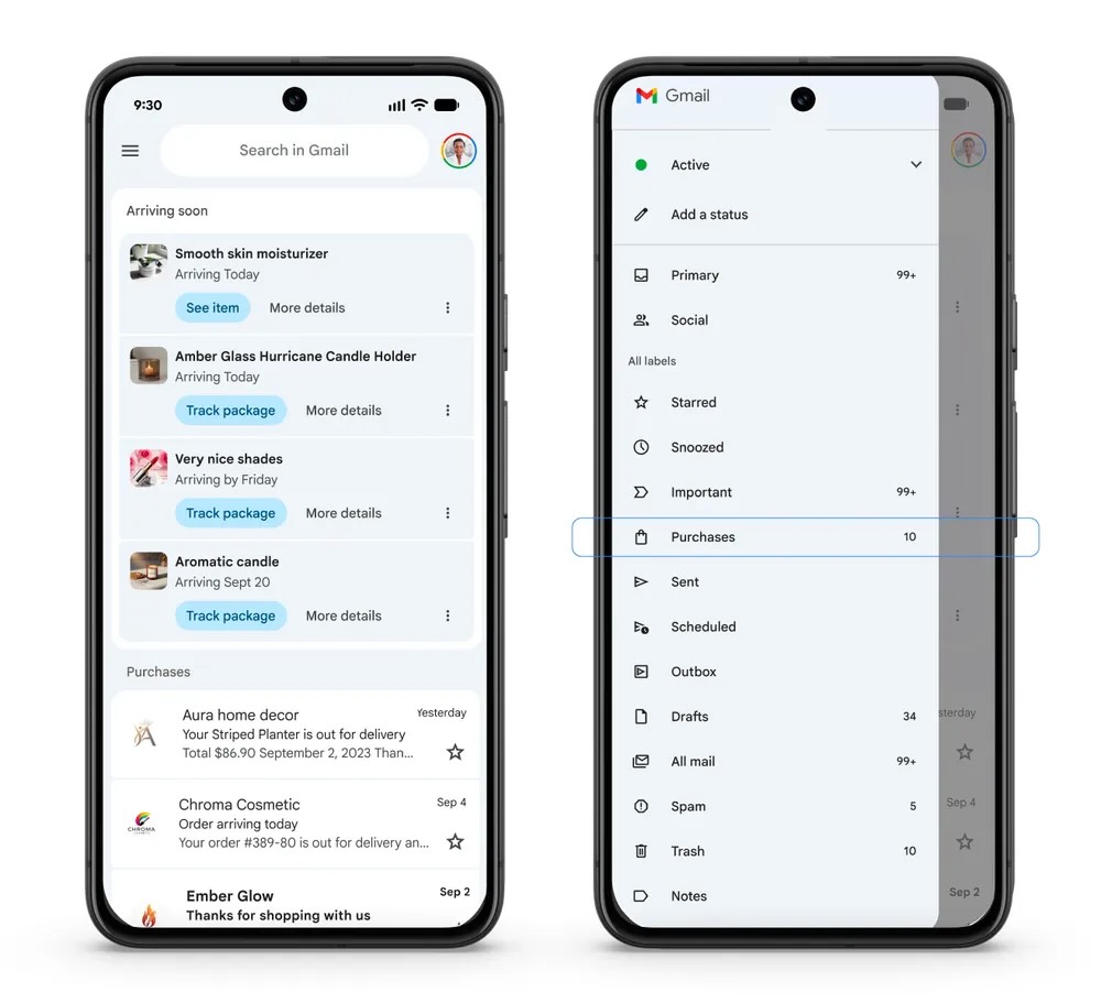 Gmail, nové zobrazenie