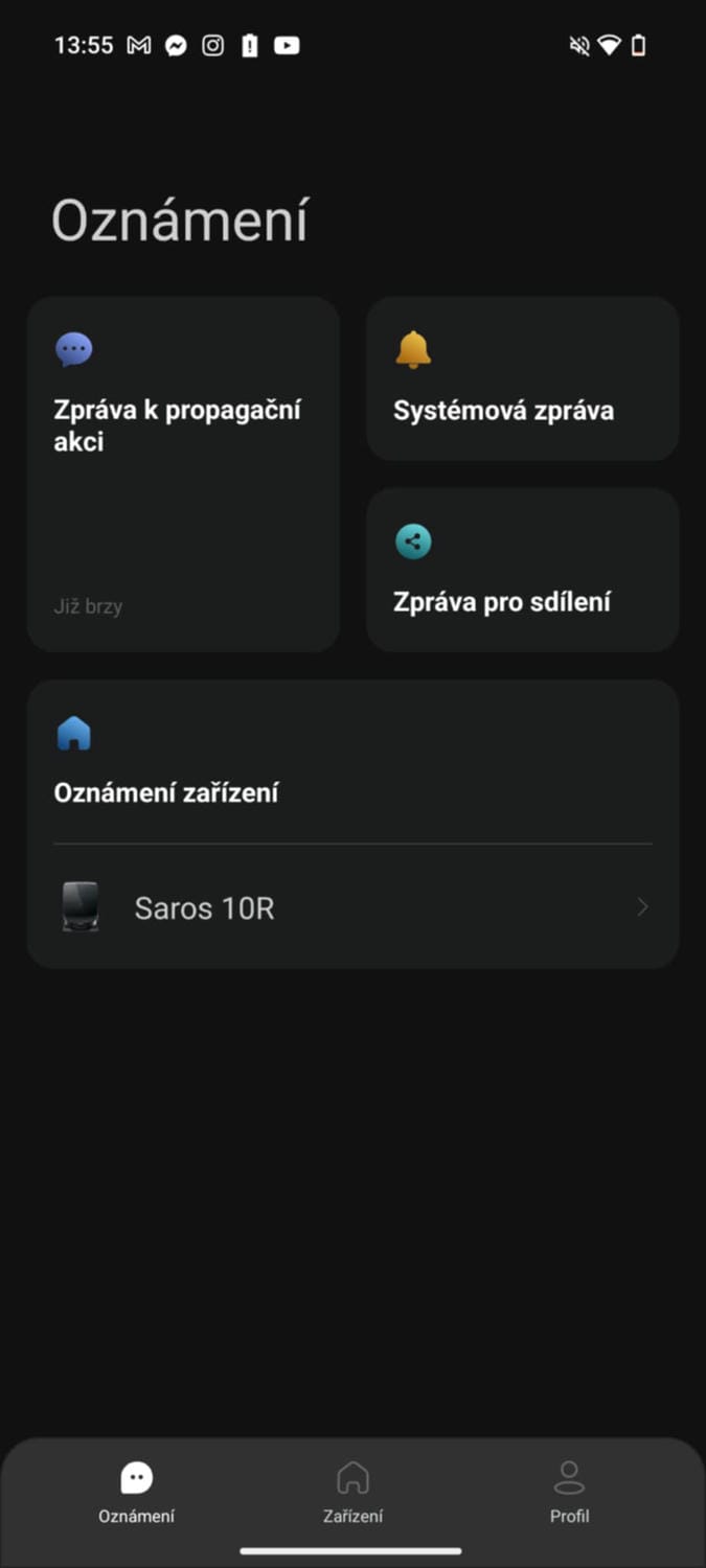 Roborock Saros 10R - aplikácia