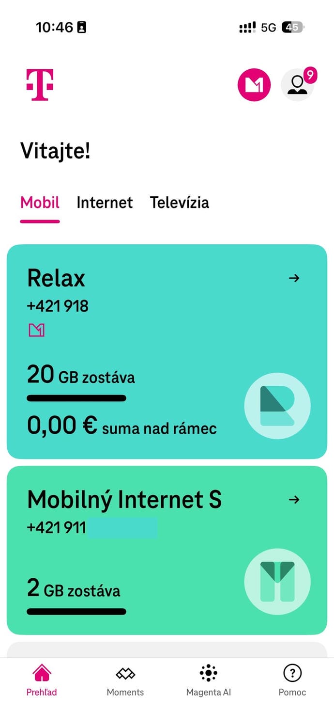 Telekom - nová aplikácia