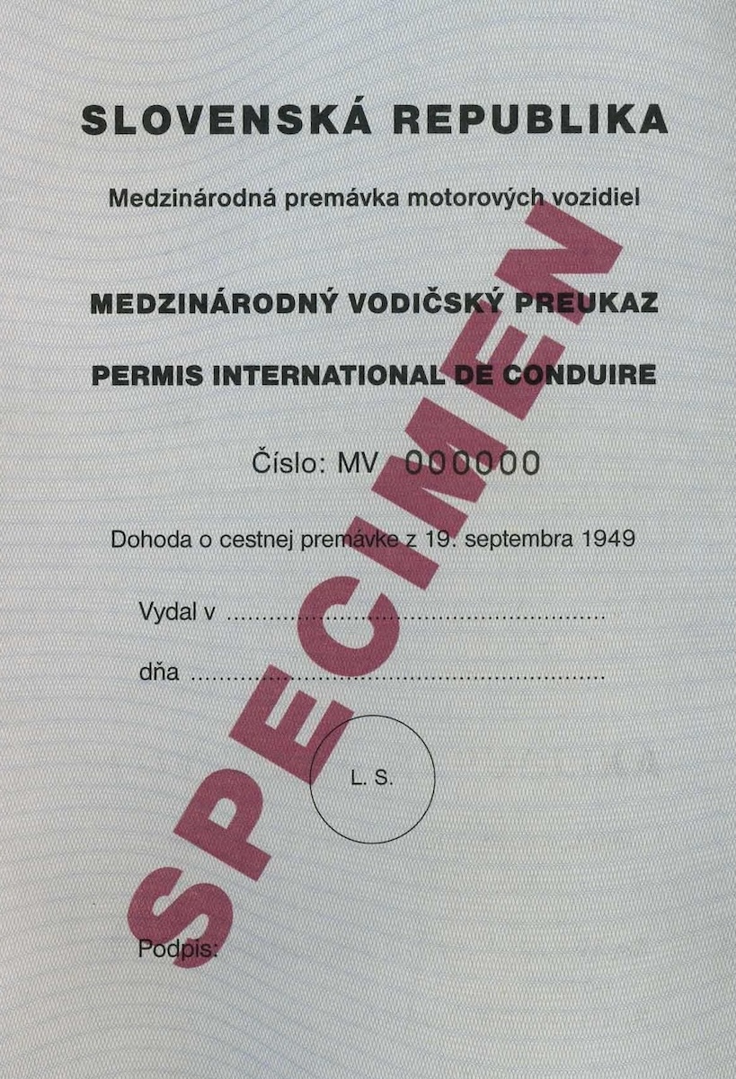 medzinárodný vodičský preukaz podľa Ženevského dohovoru