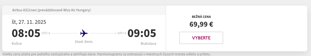 Wizz Air, Bratislava - Košice