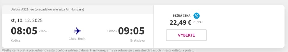 Wizz Air, Bratislava - Košice